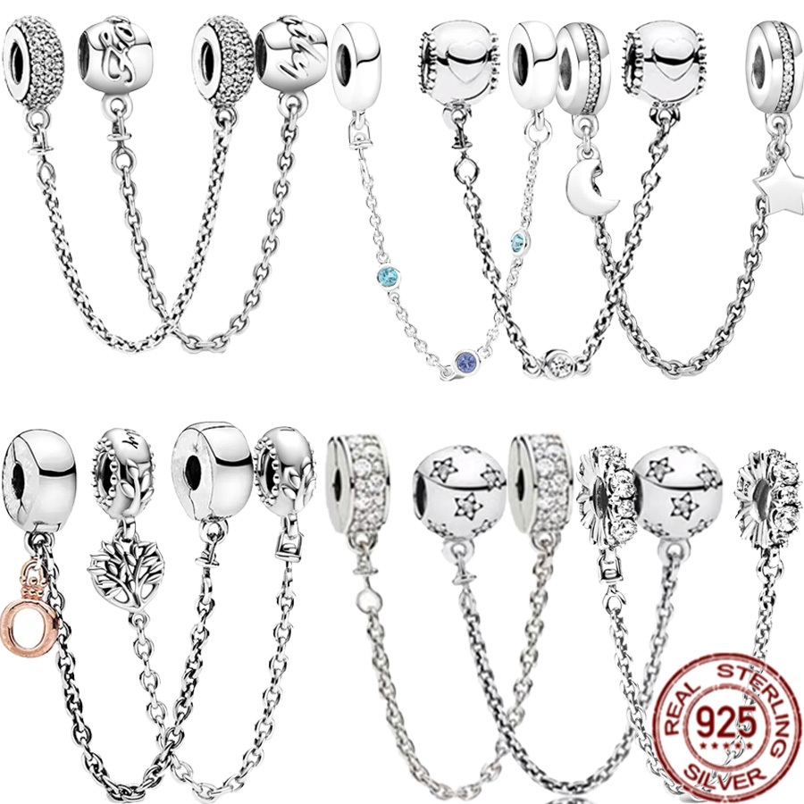 [สต๊อกพร้อม] ขนมปังโซ่นิรภัย S925 ชุบเงิน fit สําหรับขนมปัง DIY สร้อยข้อมืออุปกรณ์เสริมของขวัญเครื่องประดับประณีต