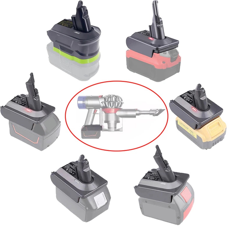 อะแดปเตอร์แบตเตอรี่สําหรับ Makita/Dewalt/Milwaukee/Bosch/Ryobi/Black&Decker/Craftsman/Einhell 18V 20V Li-ion แบตเตอรี่ Dyson V6 V7 V8 เครื่องดูดฝุ่นสัตว์