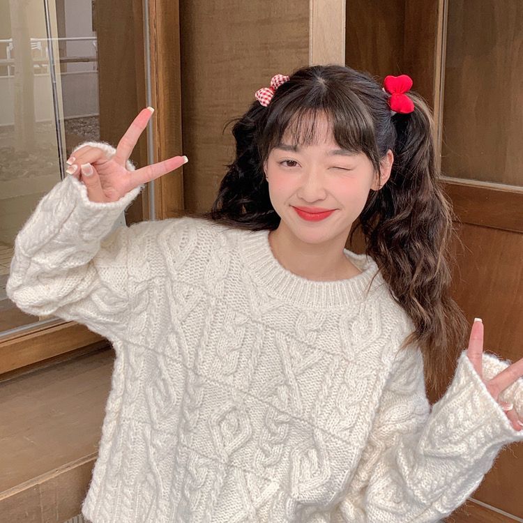 [Magpie] สาวหวาน ลายสก๊อต สีแดง โบว์ ยางรัดผม สาว ตุ๊กตา ผม วงกลม เชือกผูกผม ยางรัดผม ลูกบอล เครื่องประดับผม