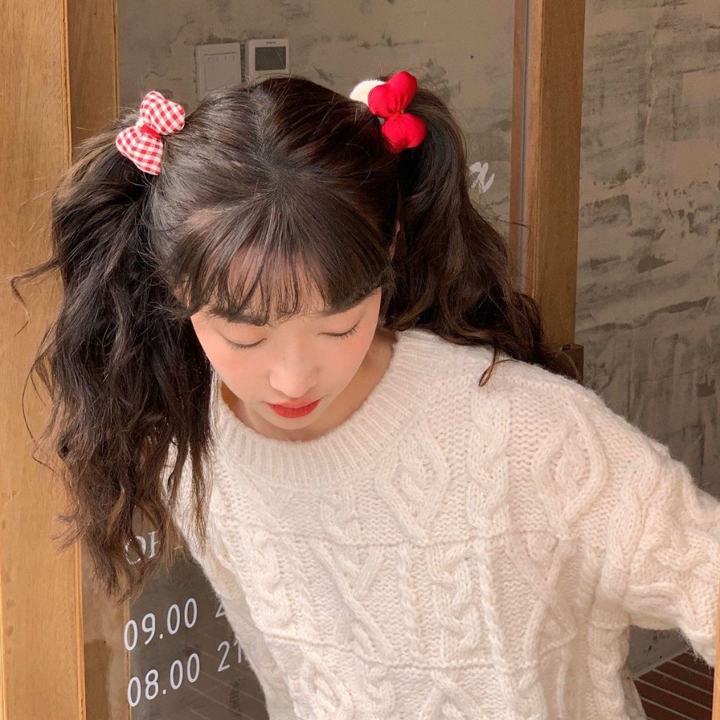 [Magpie] สาวหวาน ลายสก๊อต สีแดง โบว์ ยางรัดผม สาว ตุ๊กตา ผม วงกลม เชือกผูกผม ยางรัดผม ลูกบอล เครื่องประดับผม
