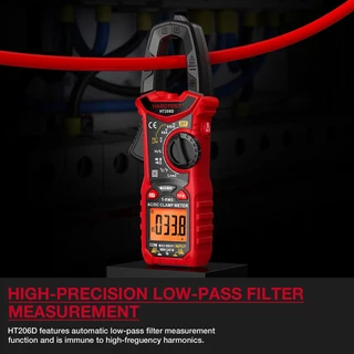 【จัดส่งจากกรุงเทพ】HABOTEST HT206 แคลมป์มิเตอร์ 600V AC/DC 6000 นับดิจิตอล มัลติมิเตอร์ ปัจจุบันอัตโนมัติช่วงมัลติมิเตอร์ 600A แอมป์ ทดสอบ แรงดันไฟฟ้า โอห์ม ความต่อเนื่อง Hz