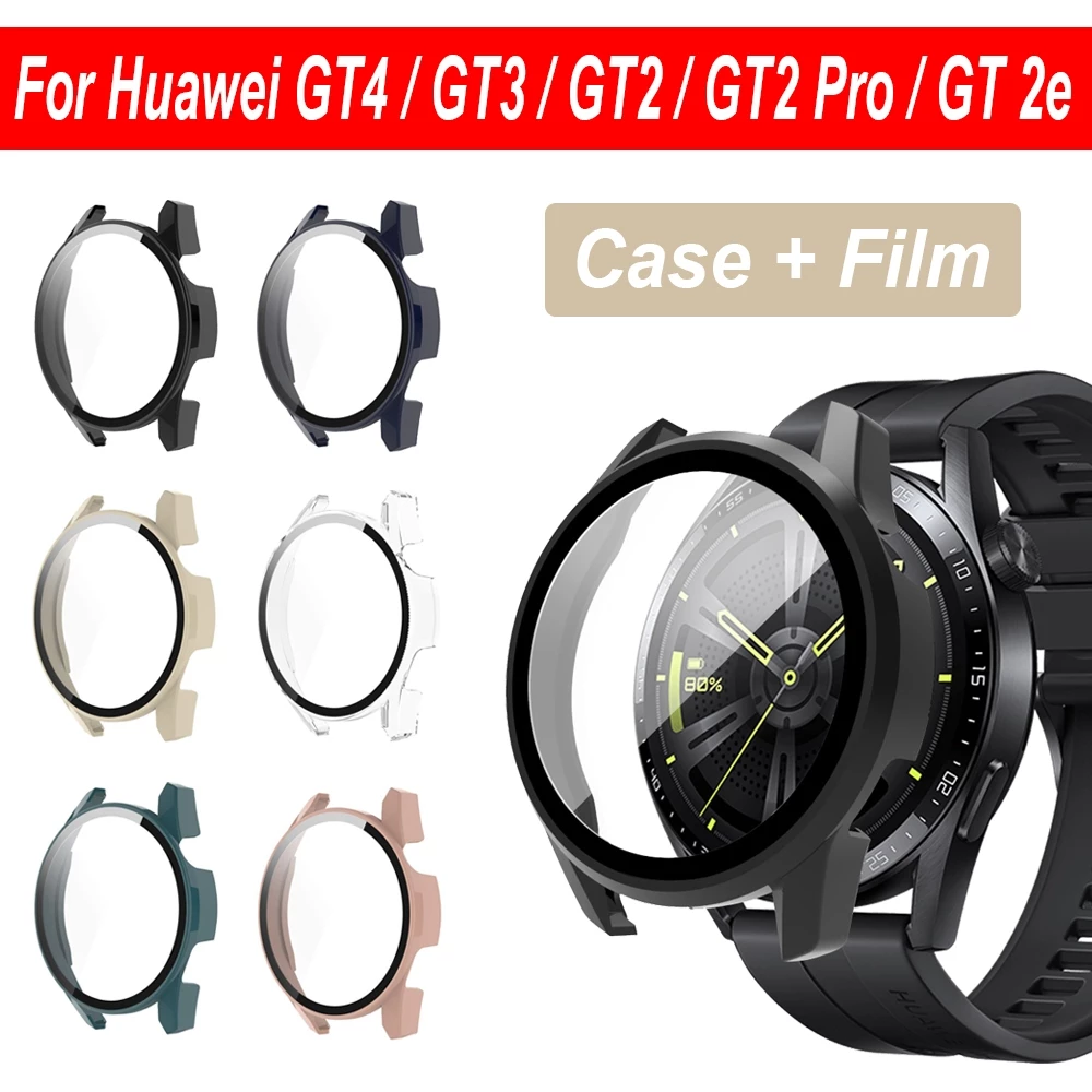 ป้องกันหน้าจอ PC กรณีคลุมทั้งหมดอุปกรณ์เสริมสําหรับ Huawei Watch GT3 GT4 GT5 GT6 46mm 42mm GT2 Pro