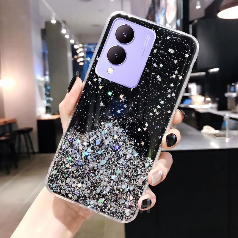 สำหรับ Vivo Y17s V29 5G V27 Y27 4G 5G Y36 Y02t Y02A Y02 V25e V25 Pro V23 เคสโทรศัพท์ TPU แบบอ่อน ลายกลิตเตอร์วิบวับ เคส VivoY17s วีโว่วี29 วีโว่วี27 VivoY27 VivoY36 วีโว่Y17S VivoV29