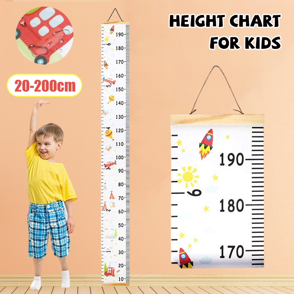 ไม้บรรทัดวัดส่วนสูงเด็ก แขวนผนัง ขนาด 200×20 ซม. ผ้าใบหนา กันน้ํา ตกแต่งห้องเด็ก