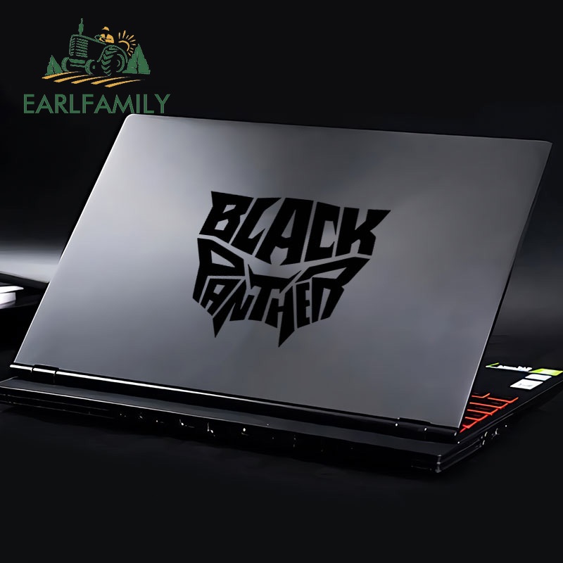 Earlfamily สติกเกอร์กันแดด กันน้ํา ลายการ์ตูน Black Panther Marvel 13 ซม. สําหรับติดตกแต่งตู้เย็น ประตูรถยนต์