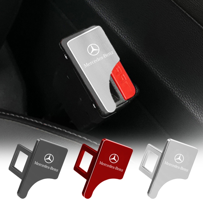 คลิปหัวเข็มขัดนิรภัยรถยนต์ โลหะ 3 สี สําหรับ Mercedes Benz Class W212 W211 W210 W203 W204 W205 CLA GLK CLS A C E 1 ชิ้น