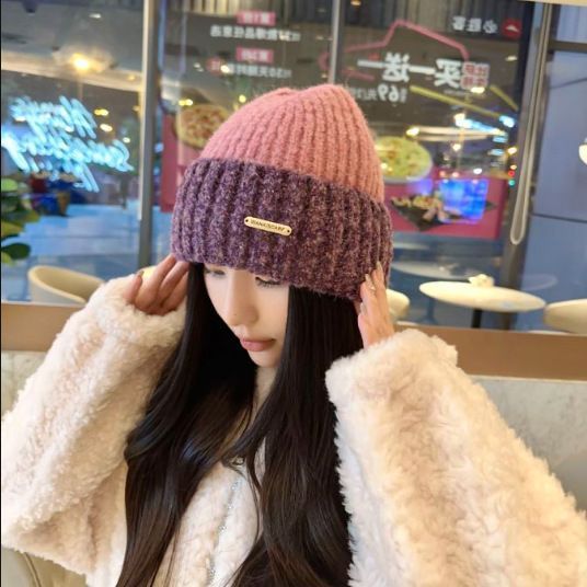 หมวกถัก ผ้าวูล กันลม ขนาดเล็ก ให้ความอบอุ่น สไตล์เกาหลี และญี่ปุ่น เหมาะกับฤดูใบไม้ร่วง และฤดูหนาว สําหรับผู้หญิง