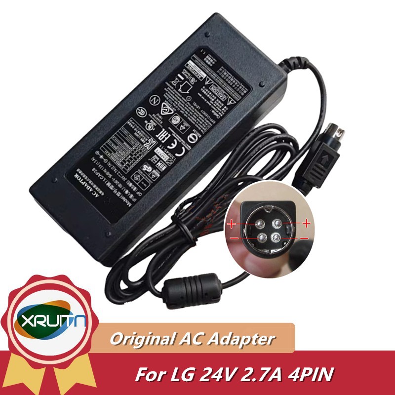 ของแท้สําหรับ LG LCAP38 24V 2.7A 64.8W 4PIN (DIN) อะแดปเตอร์ AC Charger แหล่งจ่ายไฟ
