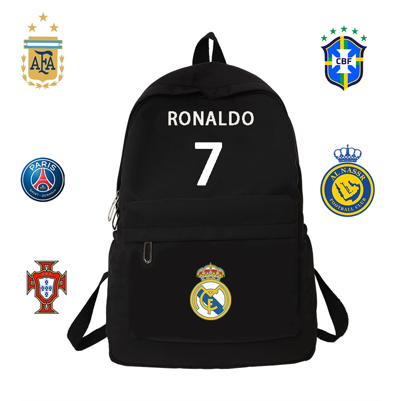 จัดส่งฟรี กระเป๋าเป้สะพายหลัง กระเป๋านักเรียน ลายฟุตบอล neymar Brazil Portugal PSG กันน้ํา ขนาด 38x29 ซม. สําหรับเด็กประถม
