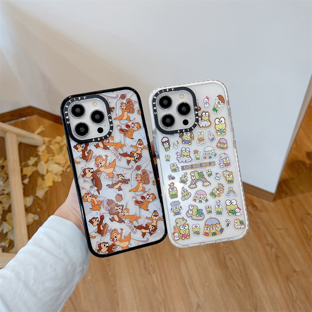 สําหรับiphone 16 15 14 Pro Maxน่ารักกระรอกRainbowกบรูปแบบสําหรับiPhone 13 12 Pro Max Hard PCปกหลังกรณีiPhone 15 เคสกันกระแทกสําหรับiPhone 11 Clear Case