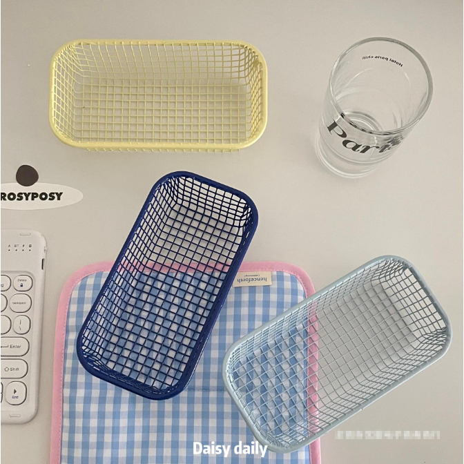 INS Style Metal Basket Stationerry Storage Box Desktop Home Organizers