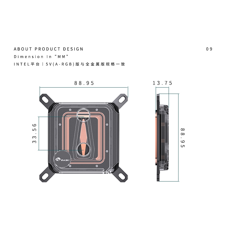 Bykski CPU Water Block ใช้สําหรับ INTEL LGA 1151 1156 1700 1800 / 13900KS 0.08 มม.Microchannel AMD Ryzen 9 /7 /5 /3 /AM5 AM4 Water Cooler หม้อน้ํา / CPU-XPR-EX