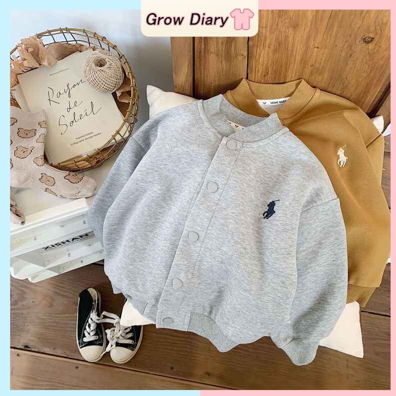 เสื้อโค้ทเบสบอล สีพื้น สไตล์เกาหลี สําหรับเด็กผู้ชาย อายุ 1-6 ปี