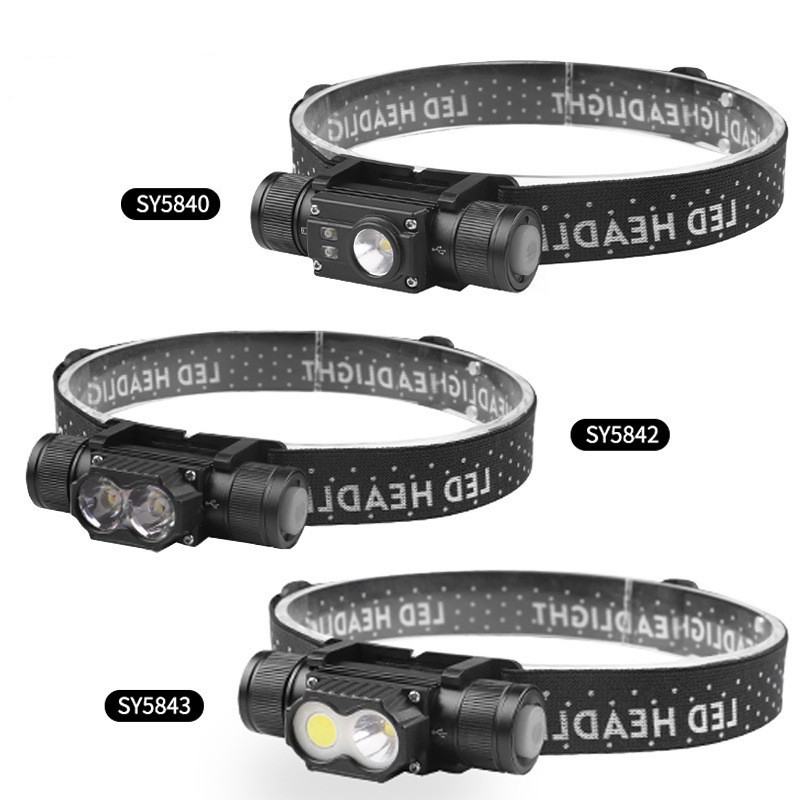 ไฟหน้าฉุกเฉิน XTE+COB 500LM Type-c ขนาดเล็ก แบบพกพา สําหรับตั้งแคมป์ และปีนเขา 5840