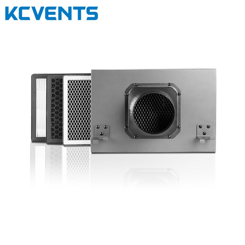 Kcvents 4/6/8 นิ้ว ฟิลเตอร์สามชั้นกล่องกรองอากาศ 3 ชั้น พร้อมไส้กรอง Hepa และคาร์บอน สําหรับระบบระบายอากาศ HEPA+carbon filter