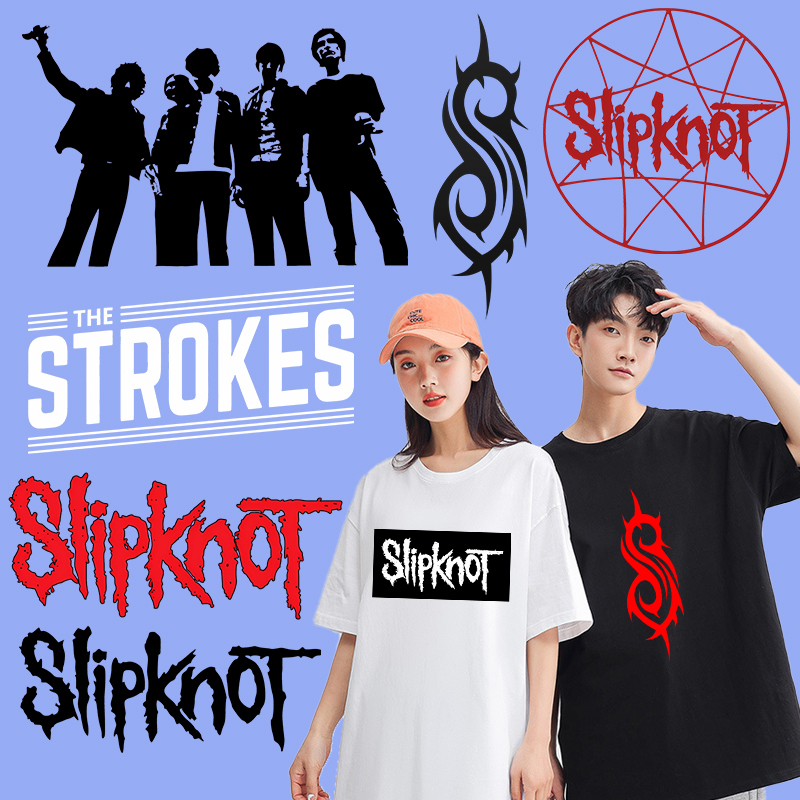 แผ่นรีดติดเสื้อยืด รูปโลโก้ The Strokes Rock Band DIY สําหรับตกแต่งเสื้อผ้า ของขวัญคริสต์มาส