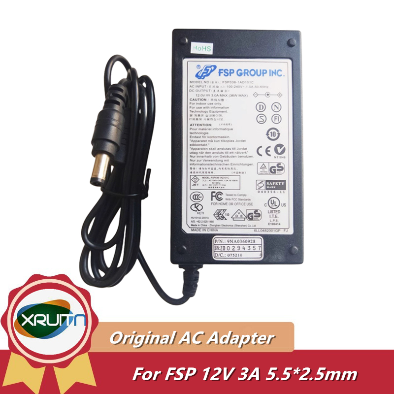 ของแท้ FSP Group FSP036-1AD101C FSP036-DHAN3 12V 3A 36W 5.5*2.5 มม.อะแดปเตอร์ACสําหรับแหล่งจ่ายไฟFSP