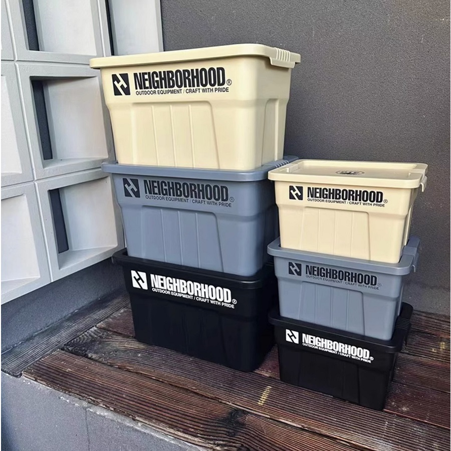 NEIGHBORHOOD กล่องเก็บลมอุตสาหกรรม การจัดเก็บขนมขบเคี้ยว กล่องเก็บเดสก์ท็อปพร้อมฝาปิด กล่องใส่กุญแจ NBHD