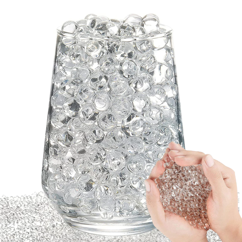 1,000 ชิ้นคริสตัล Pearl-Shaped Bagged น้ําลูกปัดที่มีสีสัน Soil-Suction เจลลูกตกแต่งบ้าน Jelly Balls บอนไซ Appreciation