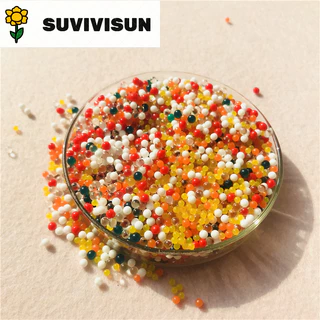 1,000 ชิ้นคริสตัล Pearl-Shaped Bagged น้ําลูกปัดที่มีสีสัน Soil-Suction เจลลูกตกแต่งบ้าน Jelly Balls บอนไซ Appreciation