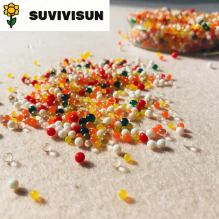 1,000 ชิ้นคริสตัล Pearl-Shaped Bagged น้ําลูกปัดที่มีสีสัน Soil-Suction เจลลูกตกแต่งบ้าน Jelly Balls บอนไซ Appreciation