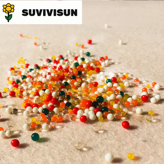 1,000 ชิ้นคริสตัล Pearl-Shaped Bagged น้ําลูกปัดที่มีสีสัน Soil-Suction เจลลูกตกแต่งบ้าน Jelly Balls บอนไซ Appreciation