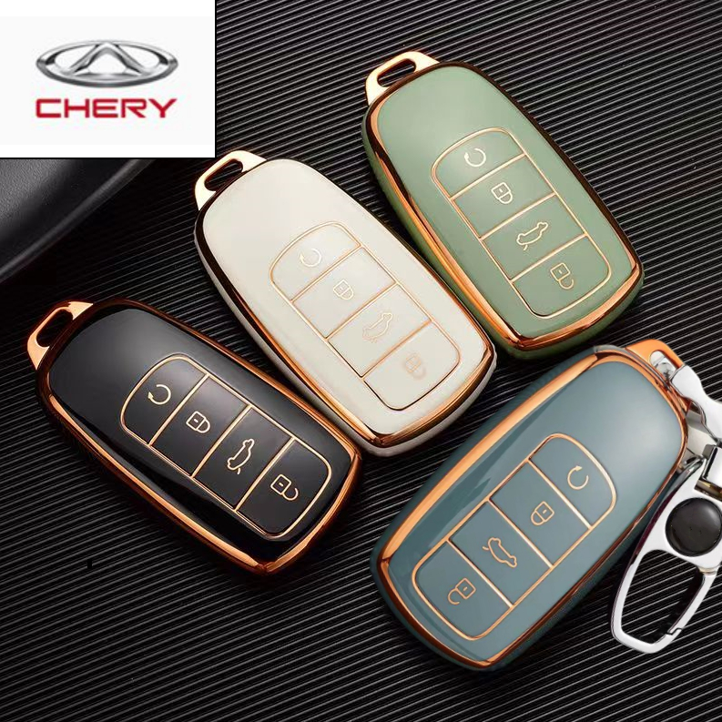Chery Omoda 5 Tiggo 8 Pro Key Kunci ฝาครอบ TPU ป้องกัน Chrome สําหรับ Tiggo 8 Pro Omoda 5 อุปกรณ์เสร