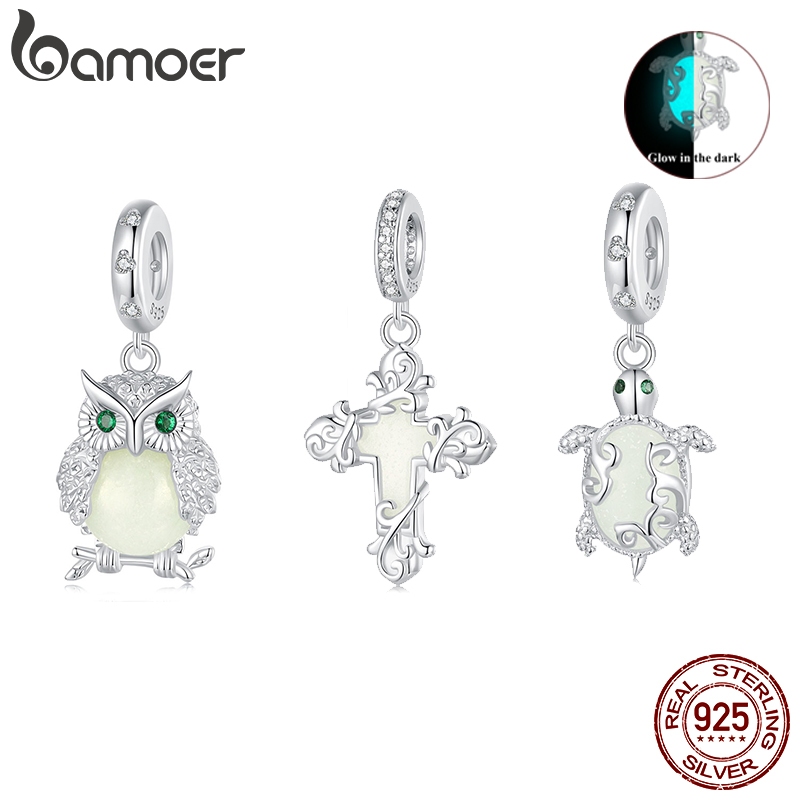 Bamoer จี้ไข่อีสเตอร์ลิง 925 รูปกระต่ายนําโชค สีเงิน อุปกรณ์เสริม สําหรับสร้อยข้อมือ