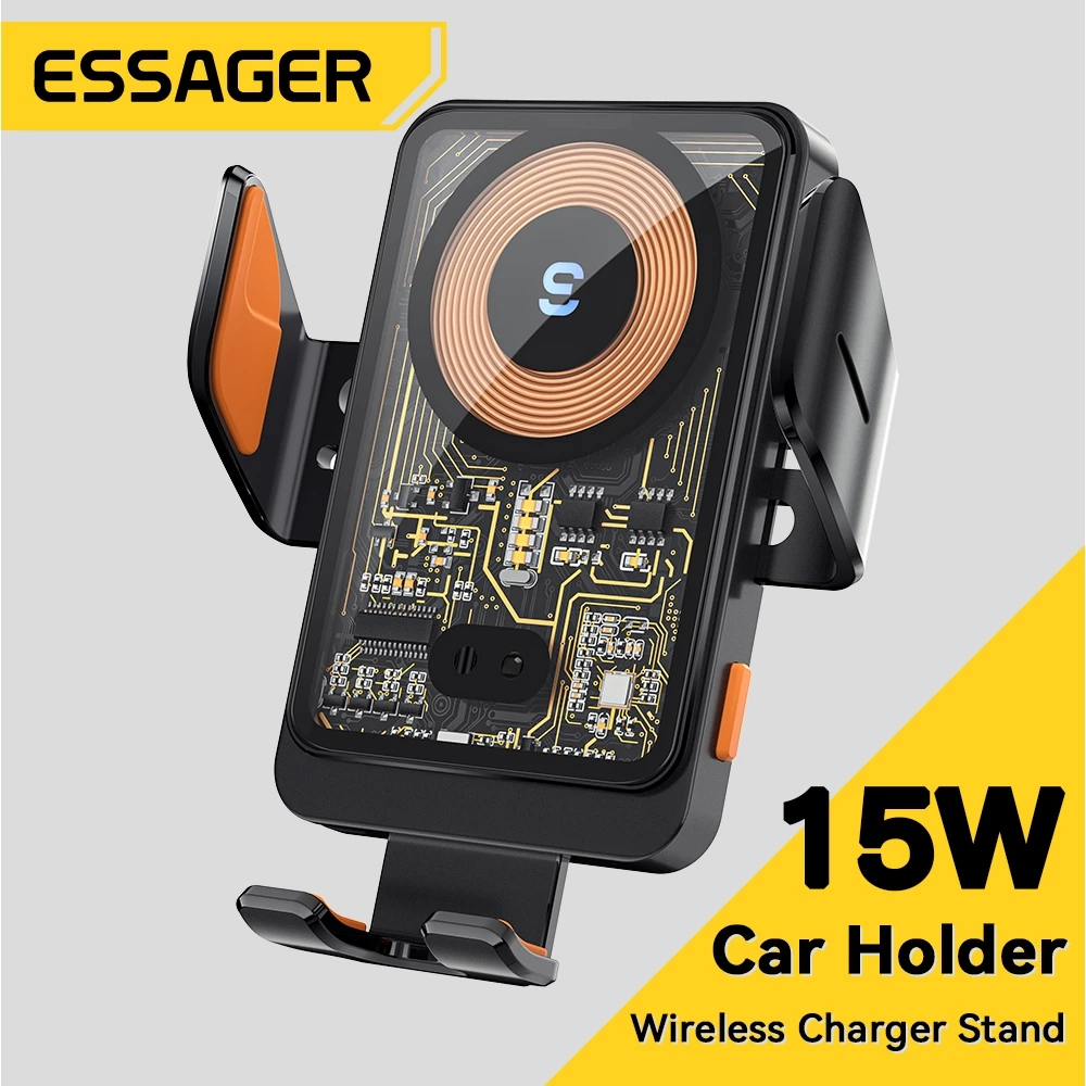 Essager 15W Wireless Charger ที่วางโทรศัพท์ในรถยนต์ปิดอัตโนมัติ CP Holder Dashboard Mount