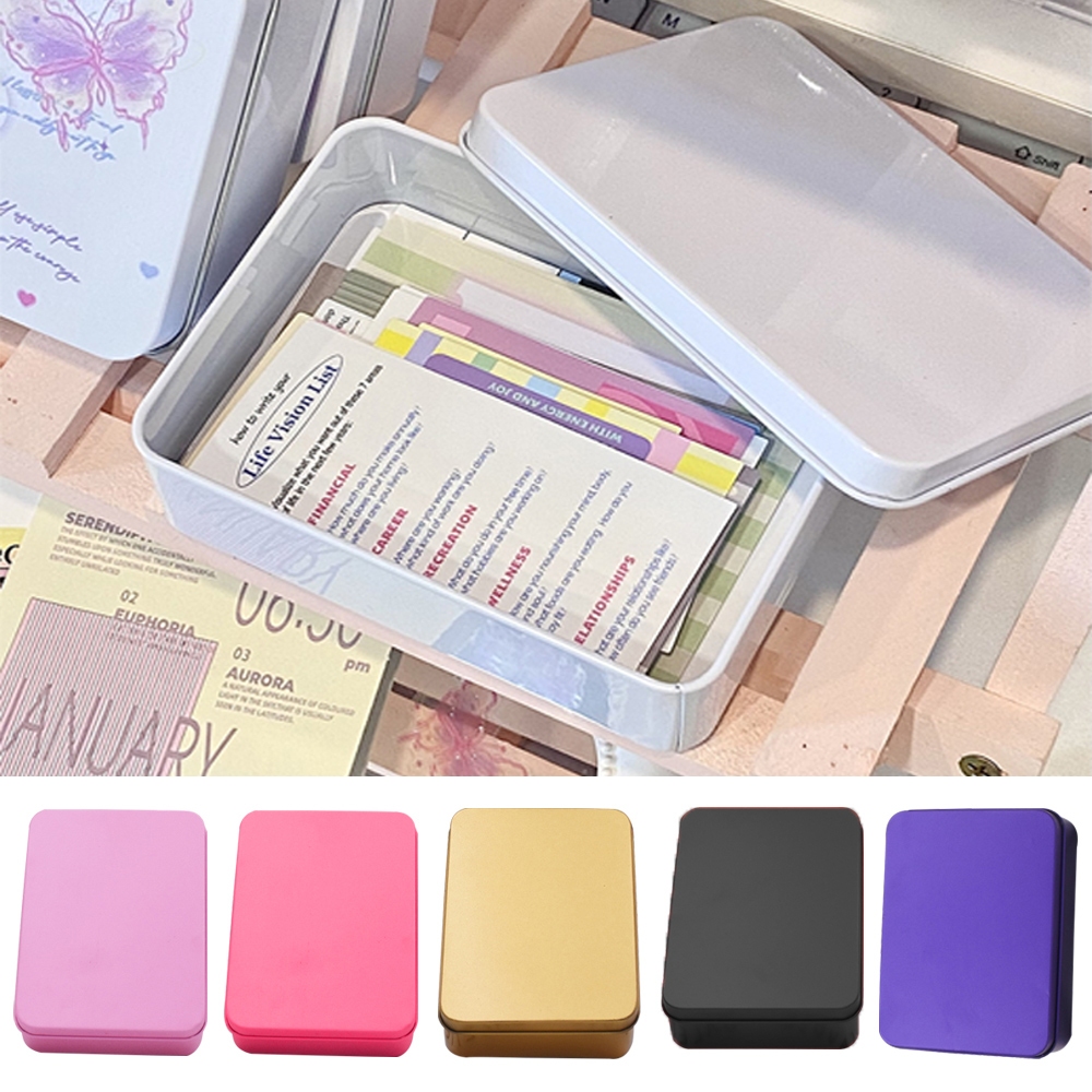 กล่องเก็บการ์ด ทรงสี่เหลี่ยมผืนผ้า อเนกประสงค์ แบบพกพา ที่ทนทาน สีพื้น แฟชั่นทันสมัย