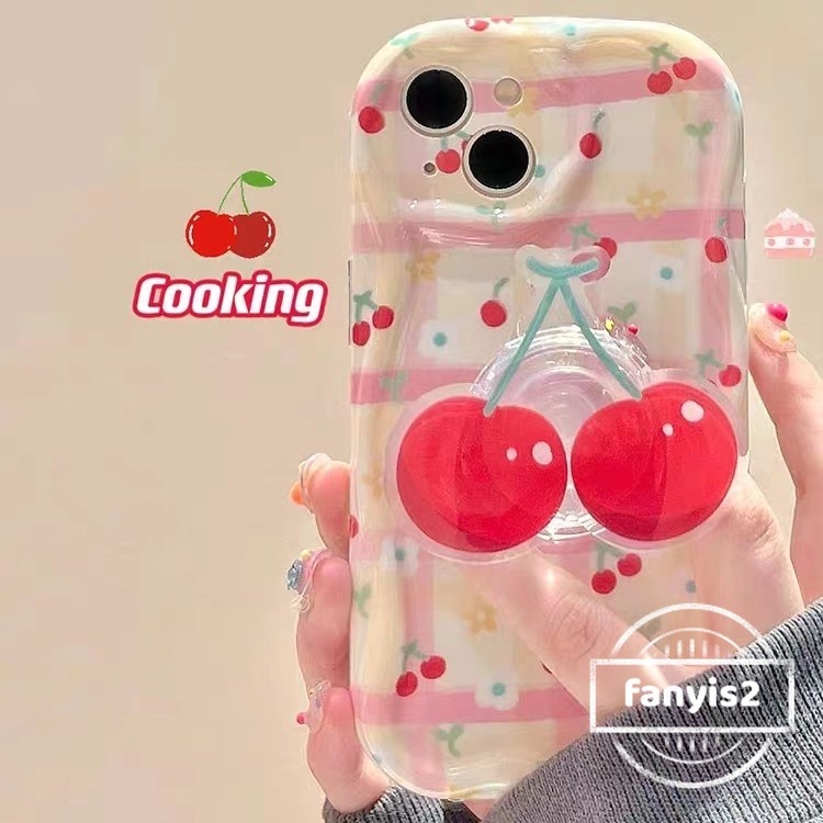 Redmi 14C 13 13C 12 12C A1 10C 10A 9 9A 9C 9Tหมายเหตุ12 12s 11s 10s 10 9 Pro Xiaomi 13T Pro 11 12 Lite Poco C65 INSน่ารักสาวเชอร์รี่ป้องกันกรณี + วงเล็บ ฝาครอบ