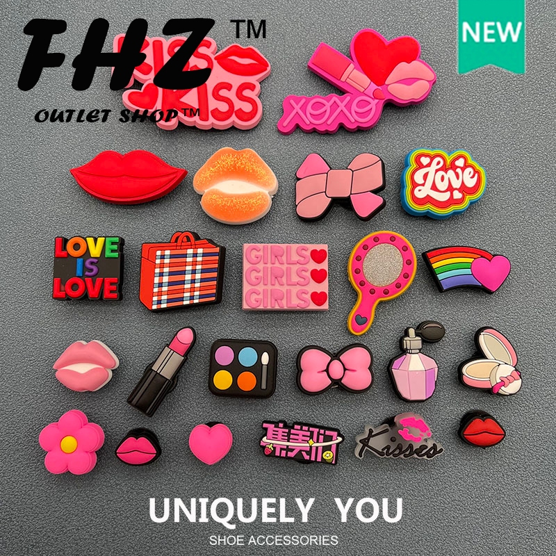 Jibbitz crocs อุปกรณ์เสริมรองเท้า หัวเข็มขัด ลายการ์ตูนดอกไม้น่ารัก สําหรับเด็กผู้หญิง