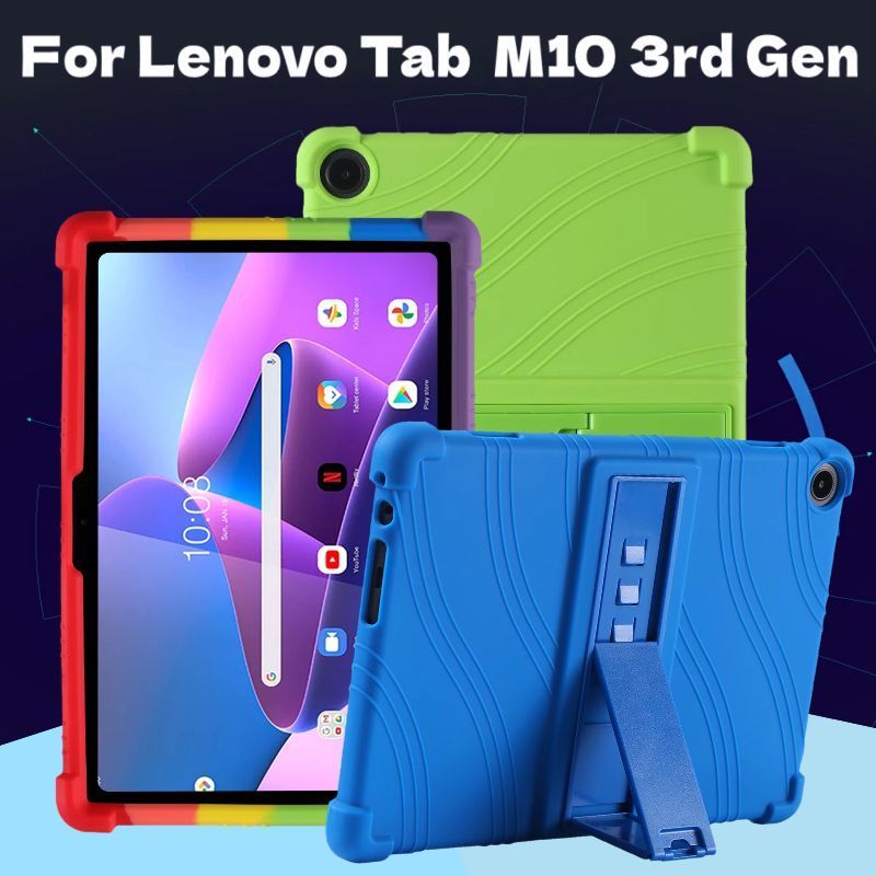 เคสแท็บเล็ต สําหรับ Lenovo Tab M10 Plus 3rd Generation 10.6 นิ้ว TB128XU TB125FU กรณี M10 3rd Gen 10.1 นิ้ว TB328XU TB328FU ปลอกซิลิโคนกันกระแทกเกราะป้องกันมุมขาตั้งหลายมุม