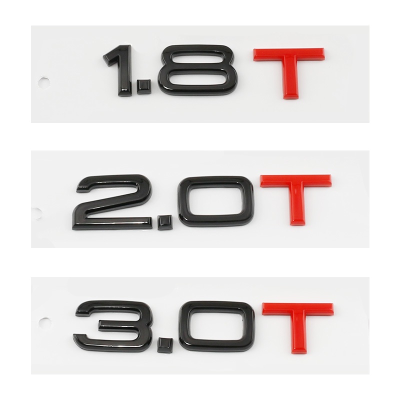 Audi1.8T 2.0T 3.0T Displacementโลโก้สําหรับAudi A1 A2 A3 A4 A5 A6 A7 A8 Q3 Q5 Q2 Q7 Q8 ด้านหลังสัญลั