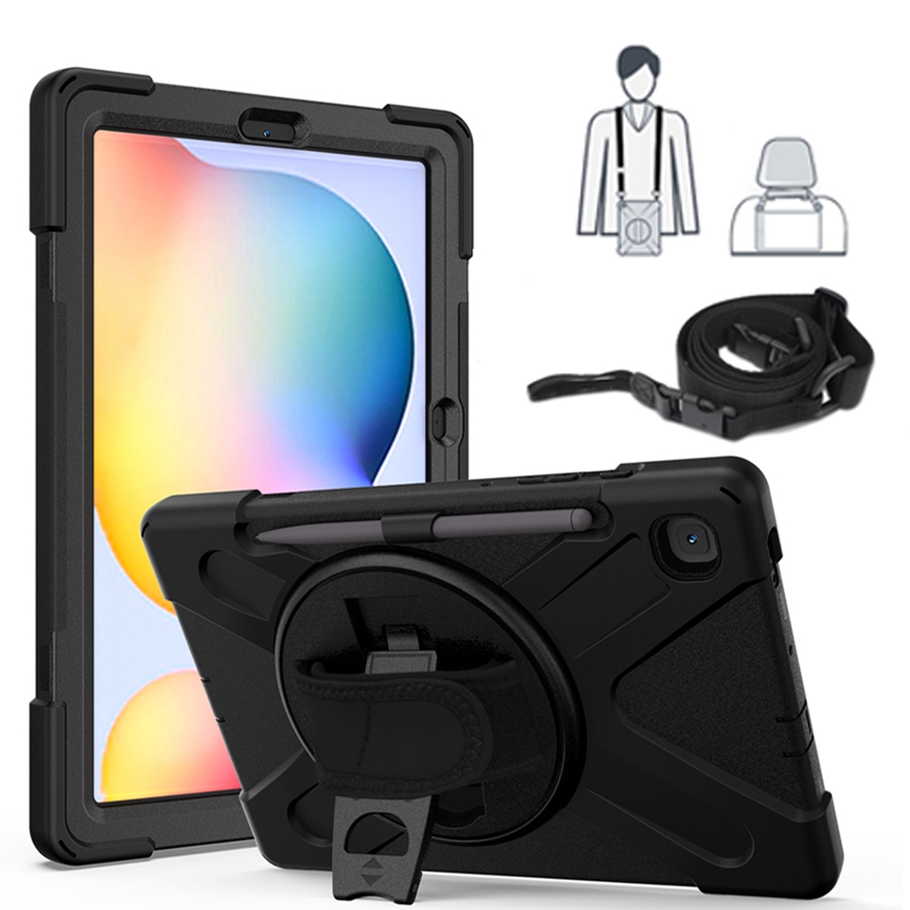 สําหรับ Samsung Galaxy Tab S6 Lite 10.4 นิ้ว 2020 2022 2024 SM-P610 SM-P613 SM-P615 SM-P619 SM-P620 SM-P625 กรณีเด็กปลอดภัยกันกระแทก PC + ซิลิคอนไหล่ฝาครอบ Caing