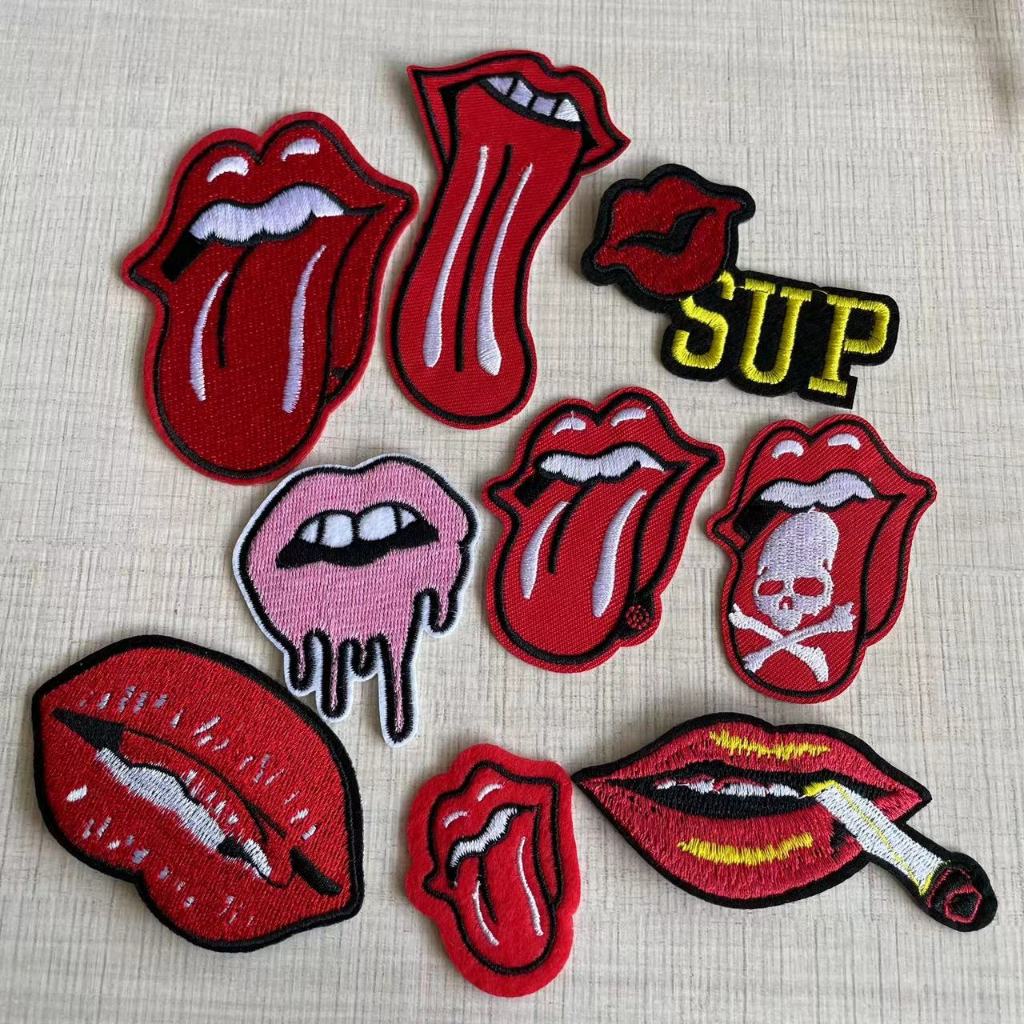 แผ่นแพทช์รีดร้อน ละลายน้ําได้ อุปกรณ์เสริม สําหรับรีดติดลิ้น ริมฝีปาก DIY