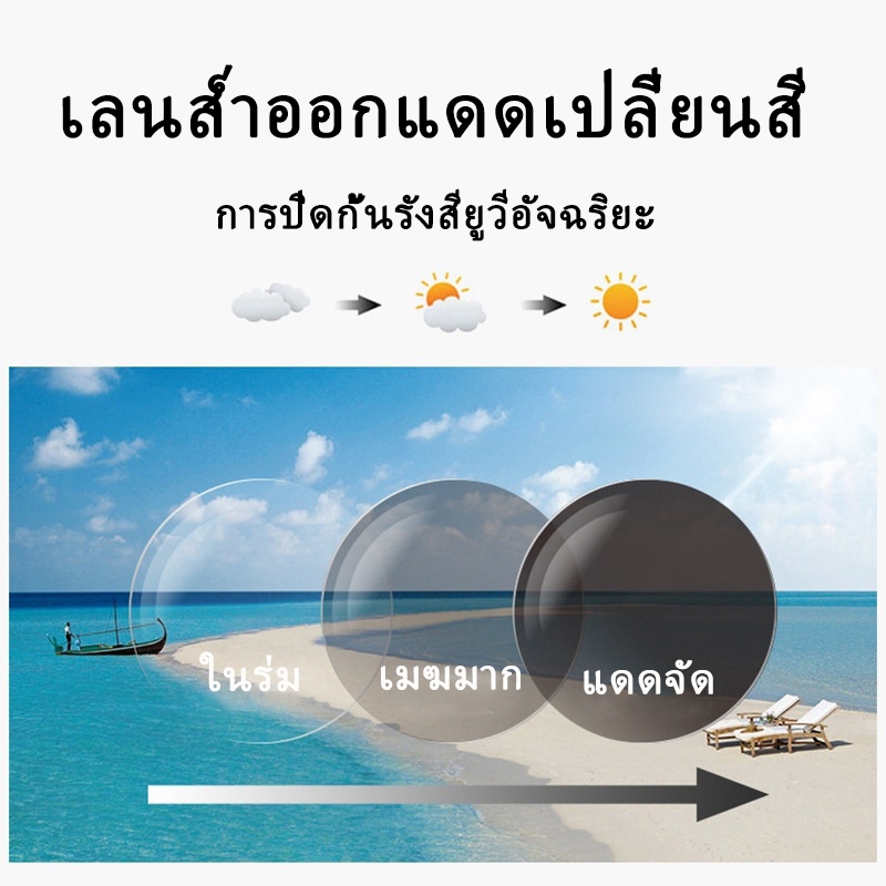 แว่นสายตาสั้น แคทอาย ผู้หญิง ออกแดดเปลี่ยนสี ตัดแว่นสายตา 0° ถึง -600° กรอบแว่น กันแสง เลนส์ออโต้ ออกแดดเปลี่ยนสีใน5วิ กันUV99%