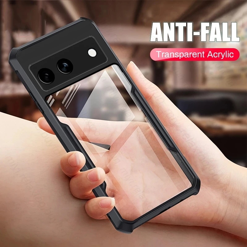 อะคริลิคโปร่งใสกันกระแทกสําหรับ Google Pixel 7a 5G GWKK3,GHL1X,G0DZQ,G82U8 6.1 "Soft Edge Heavy Duty