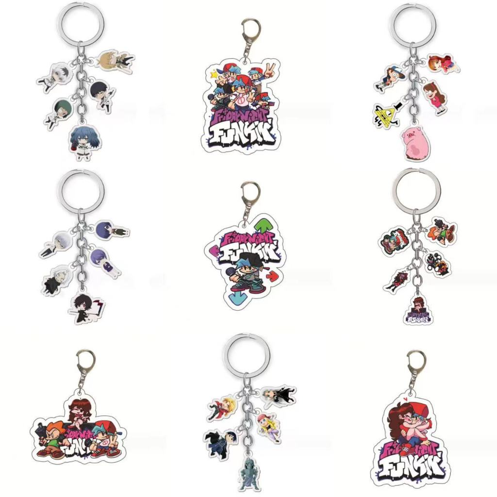 พวงกุญแจ จี้อะคริลิค รูปเกม friday night funkin friday night