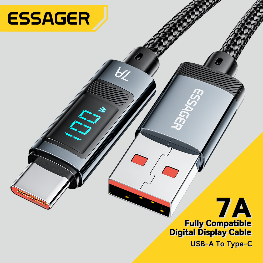 Essager สายชาร์จ Usb เป็น Type C 100W ชาร์จเร็ว สําหรับ huawei Oppo 7A