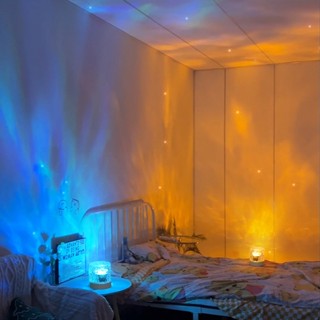 【จัดส่งในพื้นที่】โรแมนติก โคมไฟหัวเตียง LED ปรับได้ 16 สี ลา…