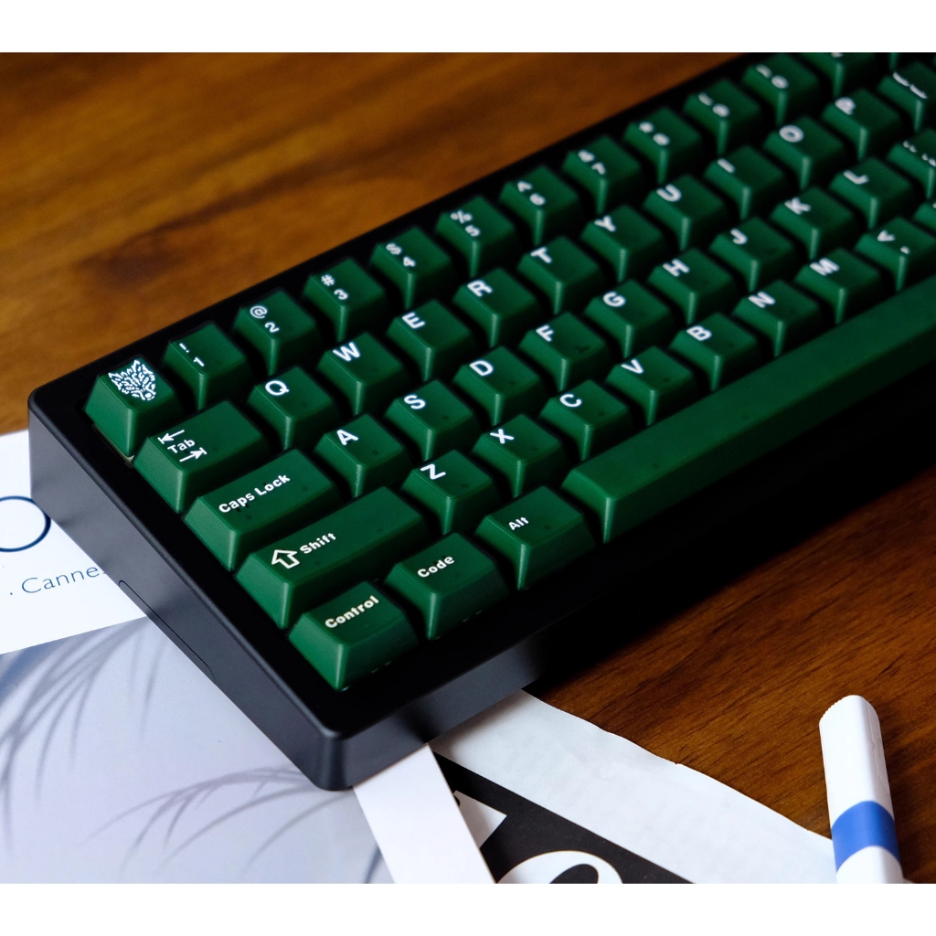 Emerald keycaps cherry profile No pad area Double shot  ABS keycap 114keys