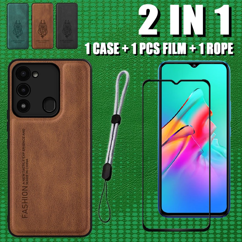 2 IN 1 ปลอกหนังสําหรับ Tecno Spark 8C/9/Go 2022 KG5k/KG5j/KG5n/KG5/KG5h/KG5p กรณีเซรามิคป้องกันหน้าจ