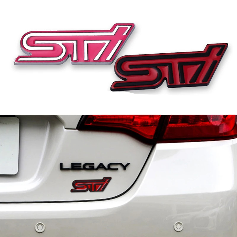 3D โลหะรถสติกเกอร์จัดแต่งทรงผม STI ด้านหน้า Grille สติกเกอร์รถหัวย่างป้ายสัญลักษณ์สําหรับ Subaru XV Legacy Forester Impreza STI WRX