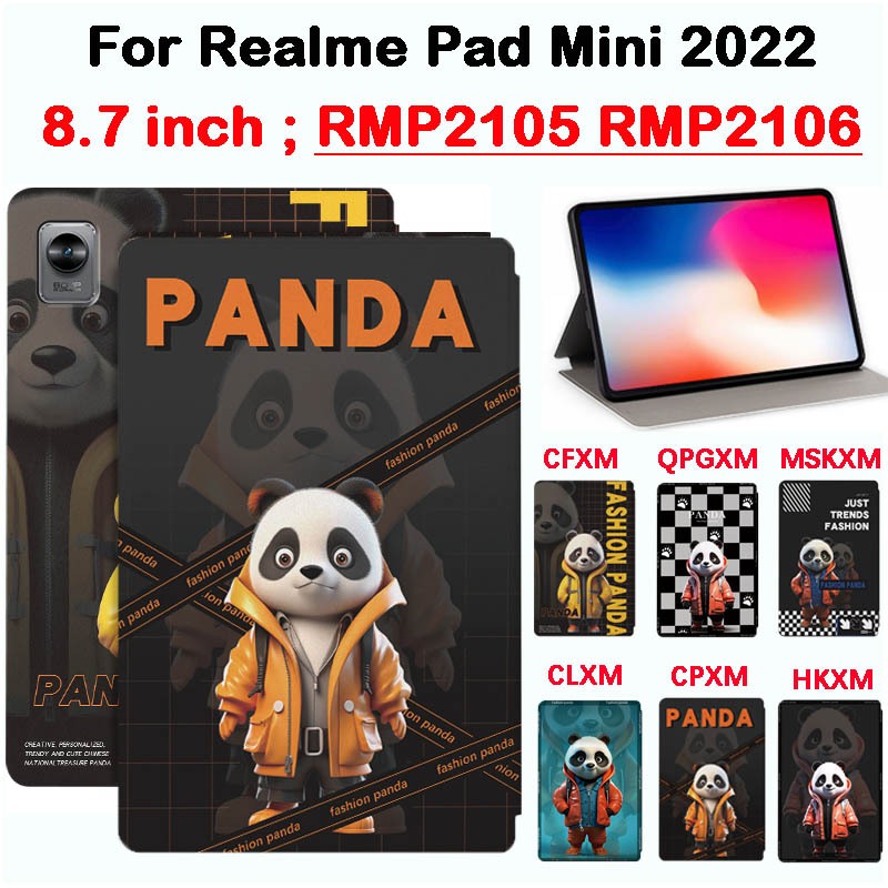 เคสหนัง กันลื่น กันเหงื่อ ลายแพนด้า คุณภาพสูง สําหรับ realme pad mini 8.7 นิ้ว 2022 RMP2105 RMP2106 realme pad mini 8.7 นิ้ว