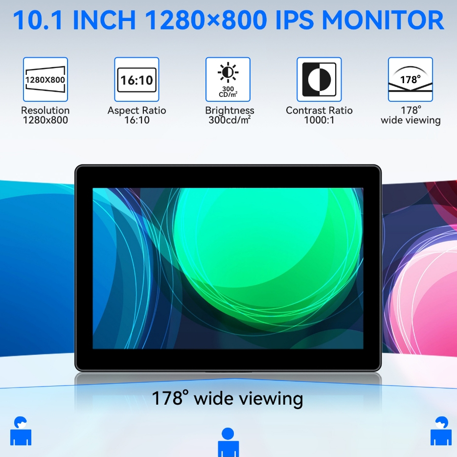 Eyoyo หน้าจอสัมผัส HDMI แบบพกพา 10 นิ้ว รองรับ VGA AV IPS LCD สําหรับกล้องวงจรปิด