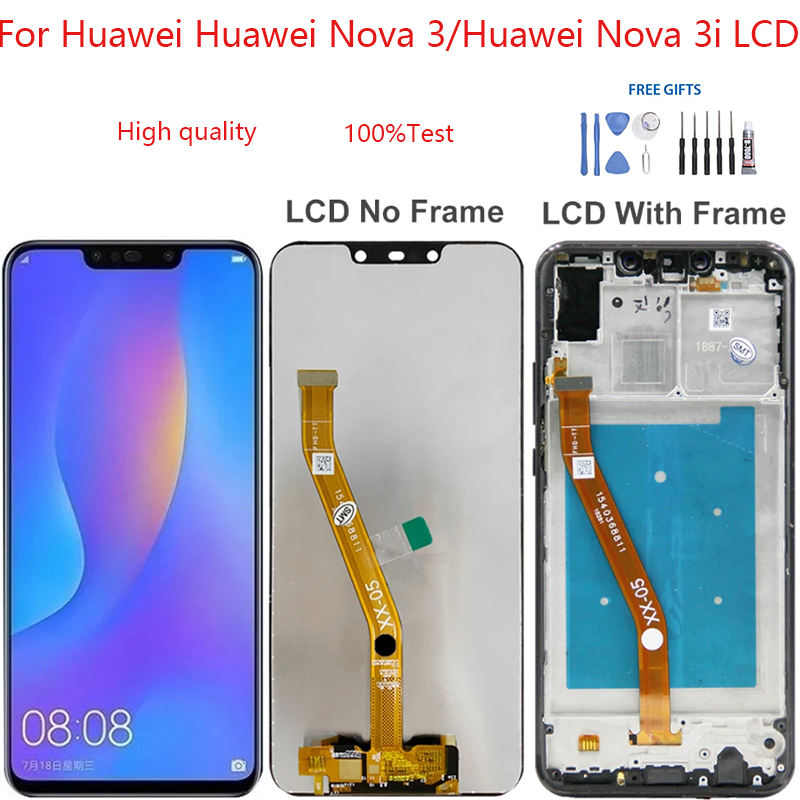 อะไหล่หน้าจอสัมผัสดิจิทัล LCD แบบเปลี่ยน สําหรับ Huawei Nova 3 Huawei Nova 3i