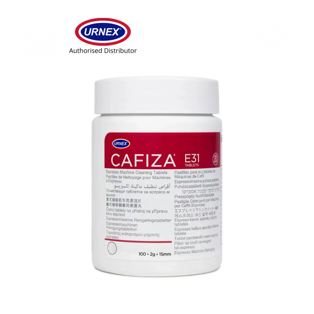 Urnex Cafiza E31 เม็ดทําความสะอาดเครื่องชงกาแฟ (2.0 กรัม * 100 เม็ด)