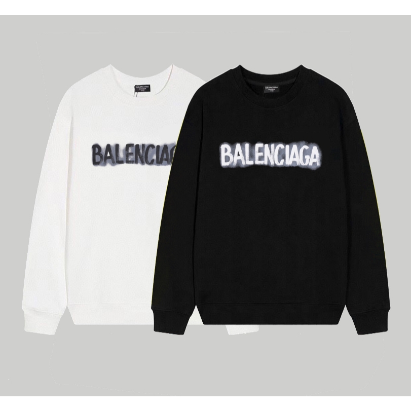 เสื้อกันหนาว คอกลม พิมพ์ลายกราฟฟิติตัวอักษร ทรงหลวม ขนาดใหญ่ 380 กรัม
