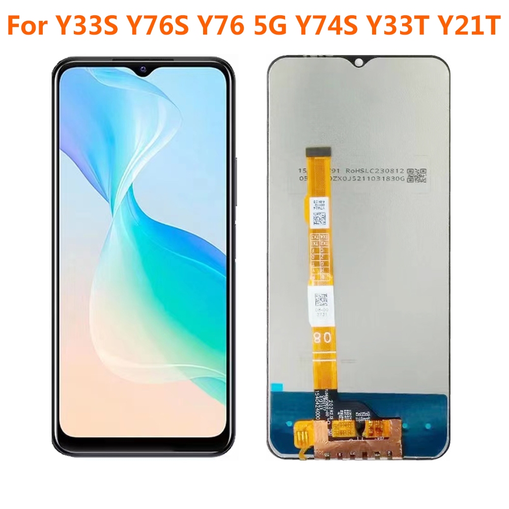 6.58 "สําหรับVIVO Y76 5G Y33S V2109 Y33T Y21T V2135 Y76S Y74SจอแสดงผลLCD Touch Screen Digiziter Asse